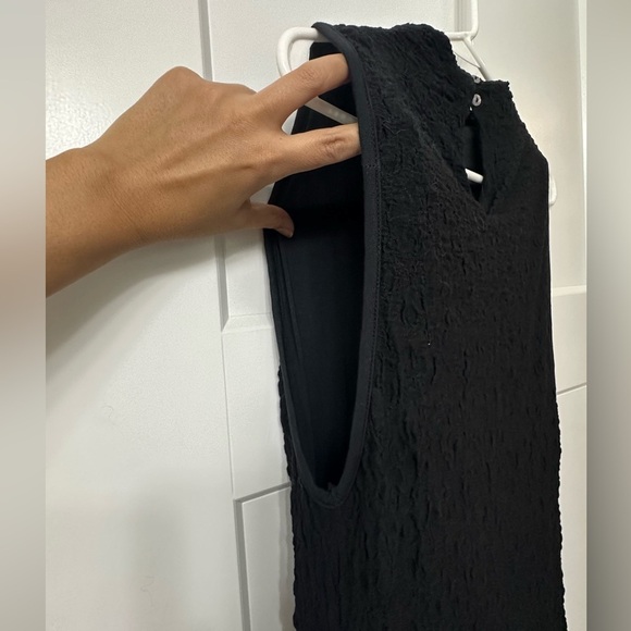 GUC. Free People Textured Black Sleeveless Bodycon Dress - Size Large. No gloves - Picture 11 of 15
